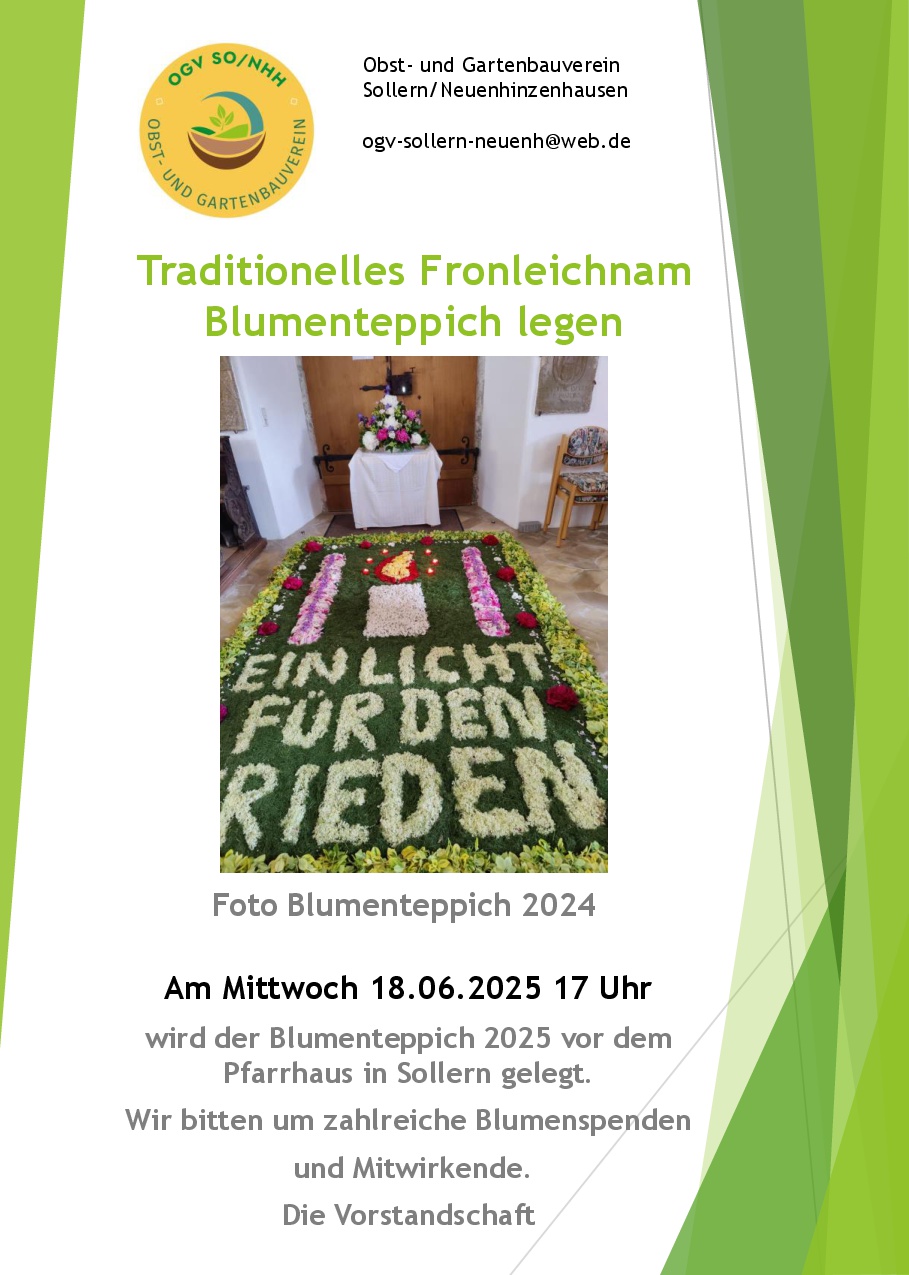 Einladung Fronleichnam Blumenteppich