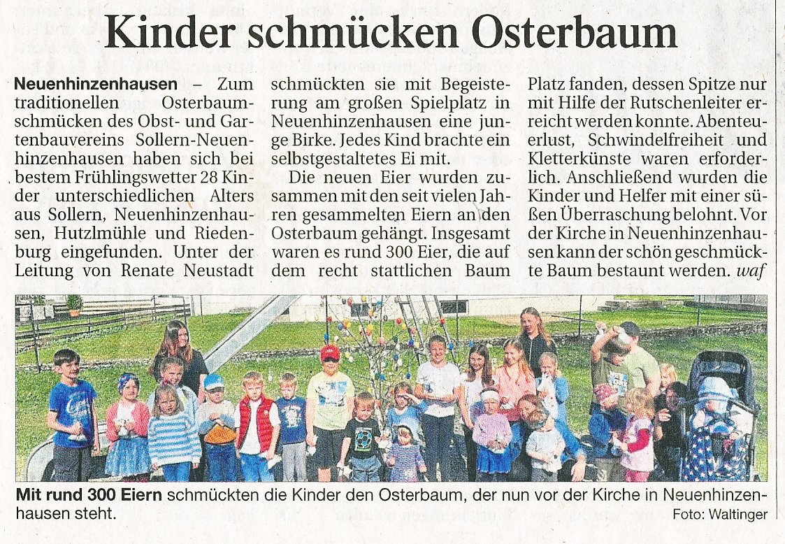 Bericht aus DK Osterbaumschmücken.