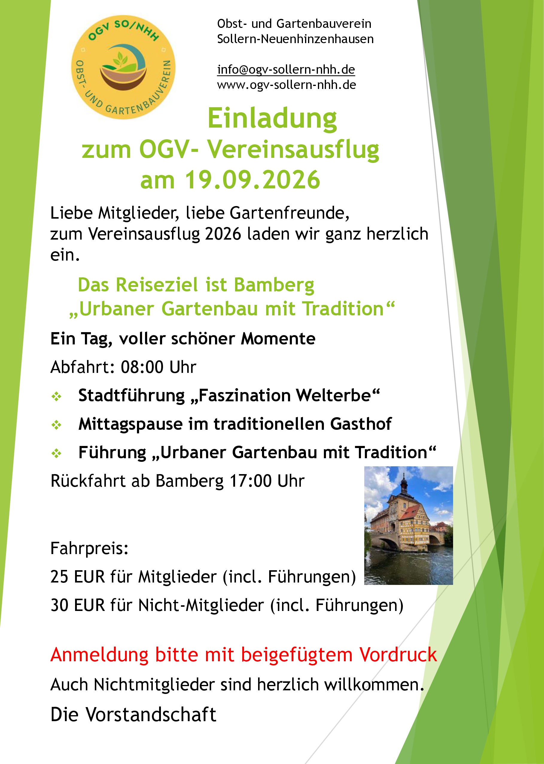 Einladung Vereinsausflug 2026
