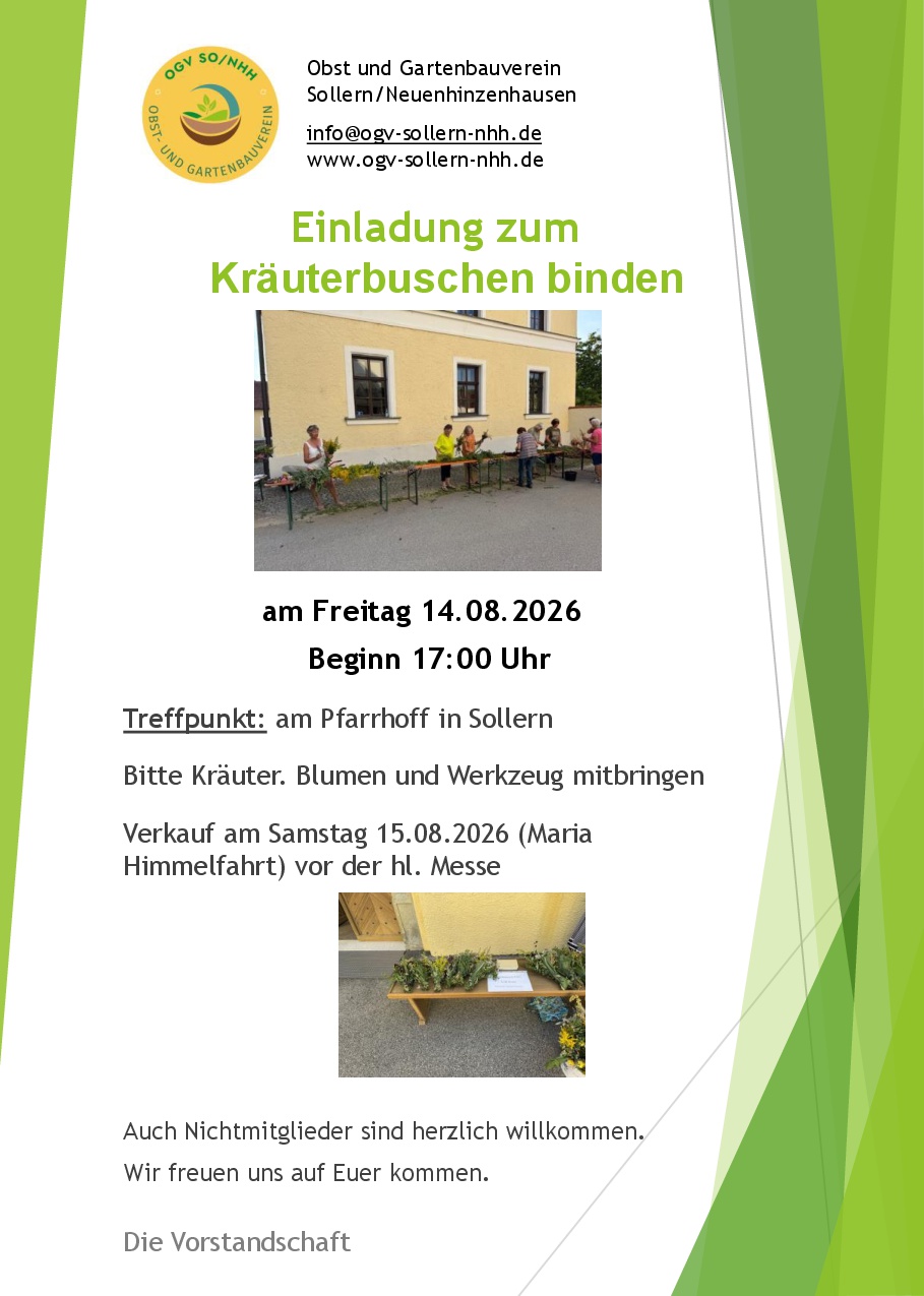 Einladung Kräuterbuschenbinden